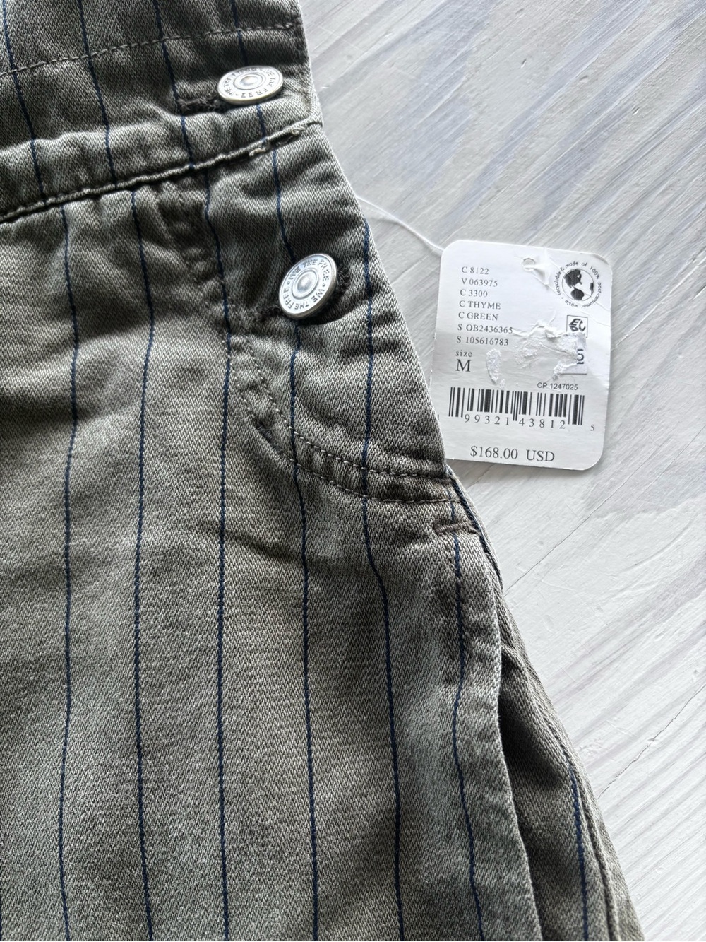 We The Free Felix Striped Overalls Size Medium NWT - Picture 7 of 7